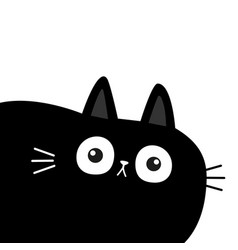 Black cat kitten kitty kitten icon cute kawaii Vector Image