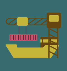 Icon in flat design container loading ship Vector Image