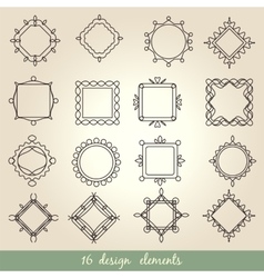 Calligraphic elements vintage set frame Royalty Free Vector