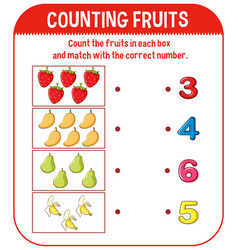 Math game template with counting vegetable Vector Image