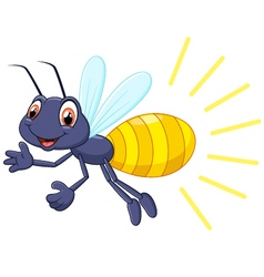 Cute funny bee cartoon Royalty Free Vector Image