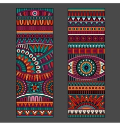 Abstract ethnic pattern cards set Royalty Free Vector Image