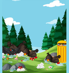 Pollution in the national park Royalty Free Vector Image