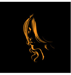 Woman Face Silhouette In Backlight Royalty Free Vector Image