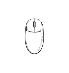 Computer mouse hand drawn outline doodle icon Vector Image