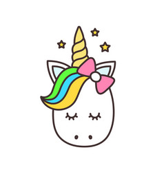 Cute unicorn cartoon character Royalty Free Vector Image