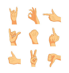 Numbers in hand sign language isolated on white Vector Image