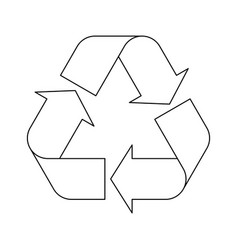 Black outline universal recycling symbol Vector Image