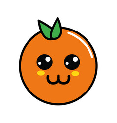 Kawaii cute tender orange fruit Royalty Free Vector Image