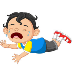 Cartoon boy fall down Royalty Free Vector Image