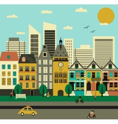 Big city life Royalty Free Vector Image - VectorStock