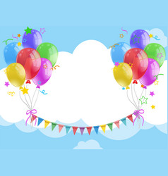 Border design with colorful balloons Royalty Free Vector