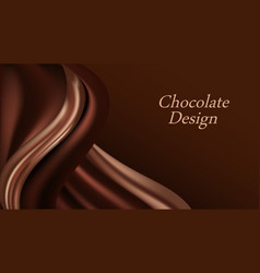 Chocolate wave background dark brown creamy Vector Image
