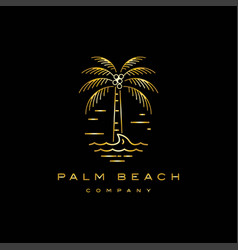 Palm tree nature gold logo Royalty Free Vector Image