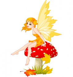 Fairy on the mushroom Royalty Free Vector Image