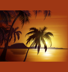 Pink tropical sunset Royalty Free Vector Image