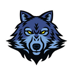 Furious wolf head logo sports mascot design Vector Image