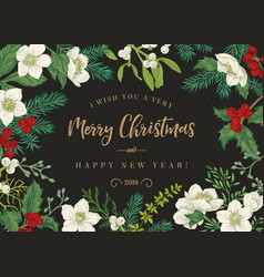 Christmas botanical card Royalty Free Vector Image