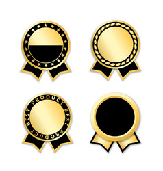 Winner award golden badge ribbon Royalty Free Vector Image