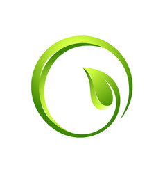Leaf circle 3d logo Royalty Free Vector Image - VectorStock