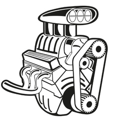 Car engine symbol stylized silhouette of Vector Image