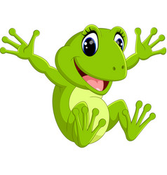 Cute frog cartoon Royalty Free Vector Image - VectorStock