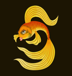 Queen gold fish from a fairy tale Royalty Free Vector Image