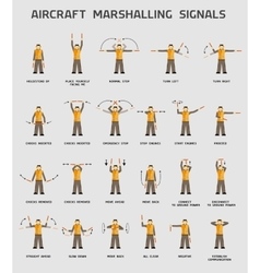 Helicopter marshalling signals Royalty Free Vector Image