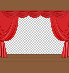 Red curtains with transparent background Vector Image