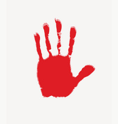 Hand print with stop sign Royalty Free Vector Image