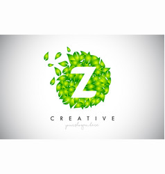 Z letter leaves eco logo volume icon Royalty Free Vector