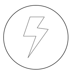 Symbol electricity icon black color in circle Vector Image