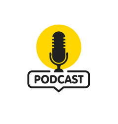 Podcast flat icon logo Royalty Free Vector Image