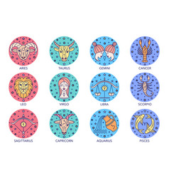 Stickers with zodiac signs Royalty Free Vector Image