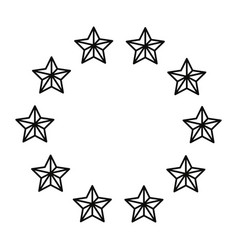 Stars shaped circle white background Royalty Free Vector