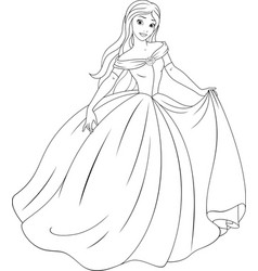 Coloring the beautiful princess Royalty Free Vector Image