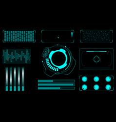 Hud futuristic user screen basic elements set Vector Image