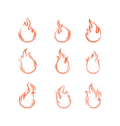 Fire and flames logo icon design template Vector Image