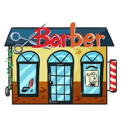 Little boy sits on barber chair Royalty Free Vector Image