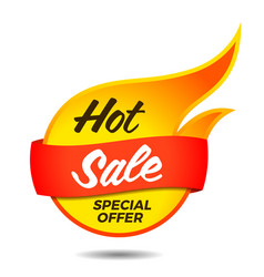 Hot sale flaming label Royalty Free Vector Image