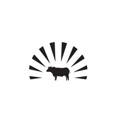 Black angus cattle logo emblem design template Vector Image