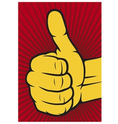 Hand showing thumbs up button Royalty Free Vector Image