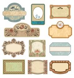 Ornate vintage labels in style art nouveau Vector Image