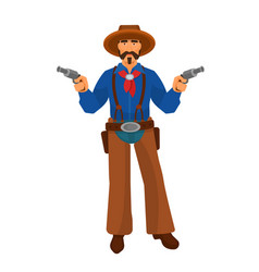 Western cowboy bandit with gun Royalty Free Vector Image