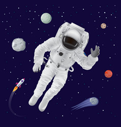 Mercury and astronaut poster Royalty Free Vector Image