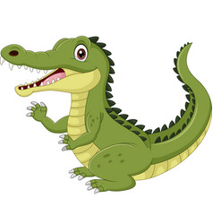 Cartoon Green Crocodile Collection Set Royalty Free Vector