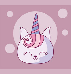 Kawaii cat unicorn cartoon design Royalty Free Vector Image