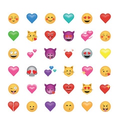 Cat emoticons with heart Royalty Free Vector Image