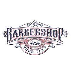 Barbershop logo design Royalty Free Vector Image