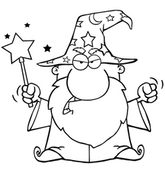 Cartoon wizards casting spells Royalty Free Vector Image